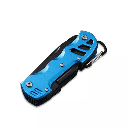 Multi-function emergency folding knife with aluminum handle for outdoor use
