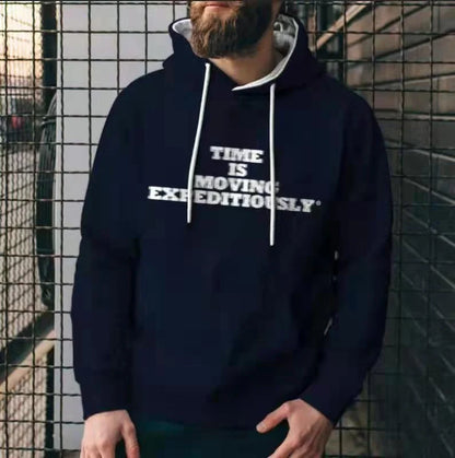 Men's solid color casual hoodies with unique 3D print design for stylish comfort