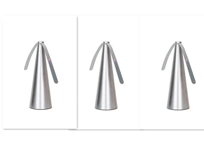 Black fly repellent fan measuring 8.2x8.2x24cm with USB cable for insect protection during meals