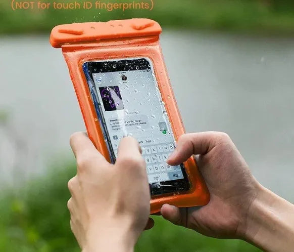 Double airbag mobile phone waterproof bag in various colours with 45cm rope and ABS switch