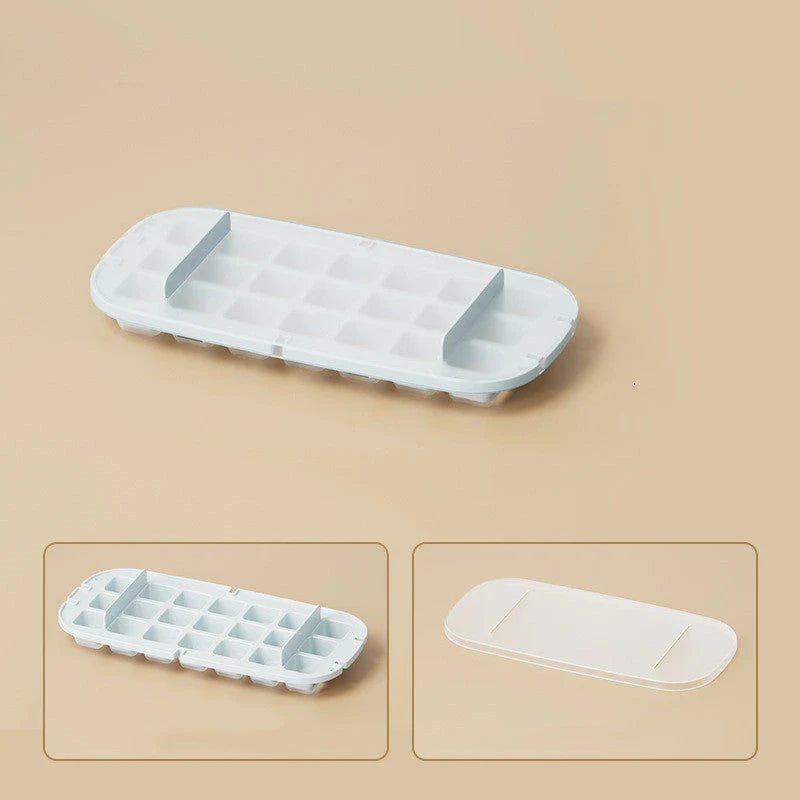 Versatile ice tray with convenient ice scoop for quick freezing, easy ice cube release, and organized storage