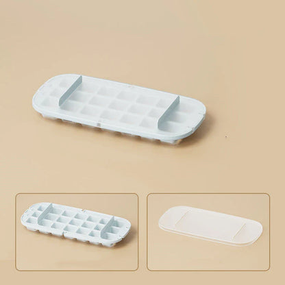 Versatile ice tray with convenient ice scoop for quick freezing, easy ice cube release, and organized storage