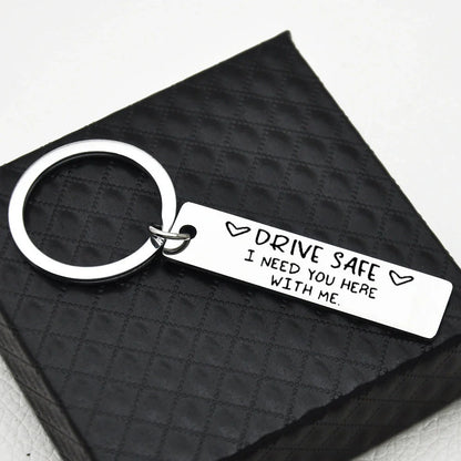 Personalized stainless steel keychain for men with a classic round design