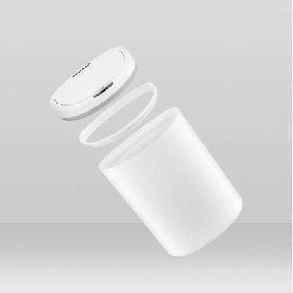 White Smart Sensor Trash Can with motion-activated lid for hygienic waste disposal
