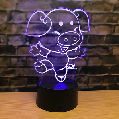 Zodiac LED night light with touch control showing dragon design and seven colour illumination options