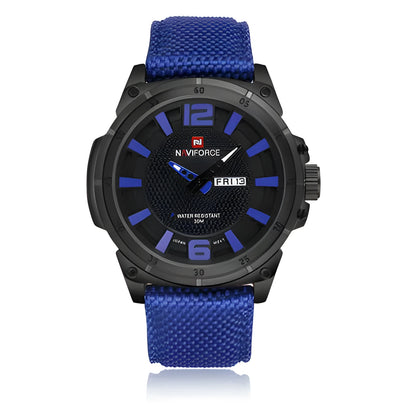 Sport climbing watch with pointer and number display, unisex, shown in black, blue, grey, orange and red options.