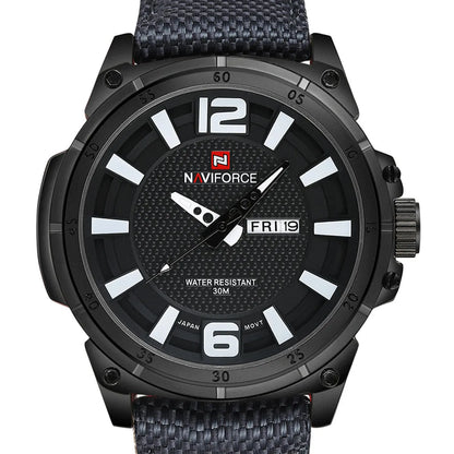 Sport climbing watch with pointer and number display, unisex, shown in black, blue, grey, orange and red options.