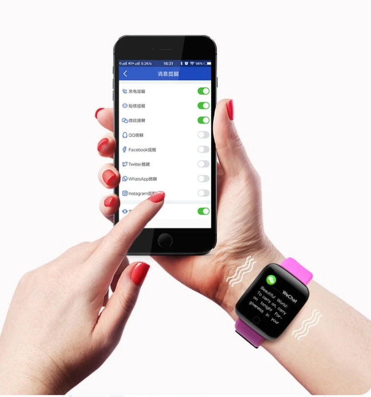 Smart Sports Bracelet with Blood Pressure Monitor in various colors