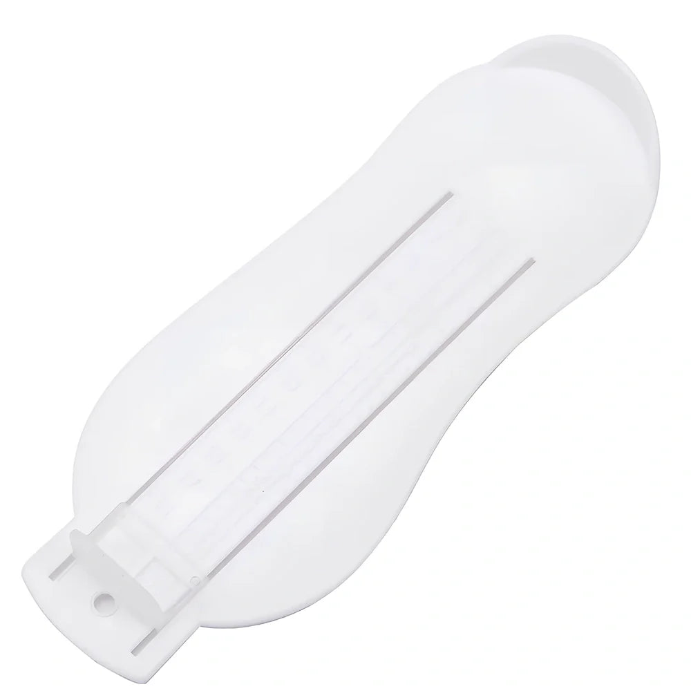 Blue children's foot measuring ruler with 0-20cm scale on ABS plastic 22.7x9x2.5cm