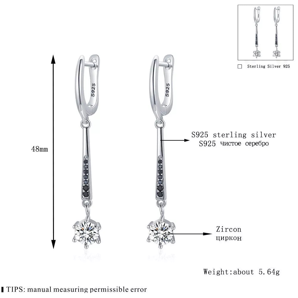 Copper Creative Three-dimensional Long Thin Earrings in black, perfect for adding a modern touch to any outfit.