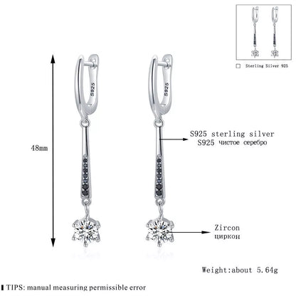 Copper Creative Three-dimensional Long Thin Earrings in black, perfect for adding a modern touch to any outfit.