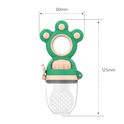 Fruit-infused baby pacifier feeder with mesh design, made of safe, high-quality silicone material