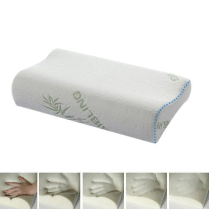 Bamboo fibre cervical pillow with slow rebound memory cotton in four size options for neck support