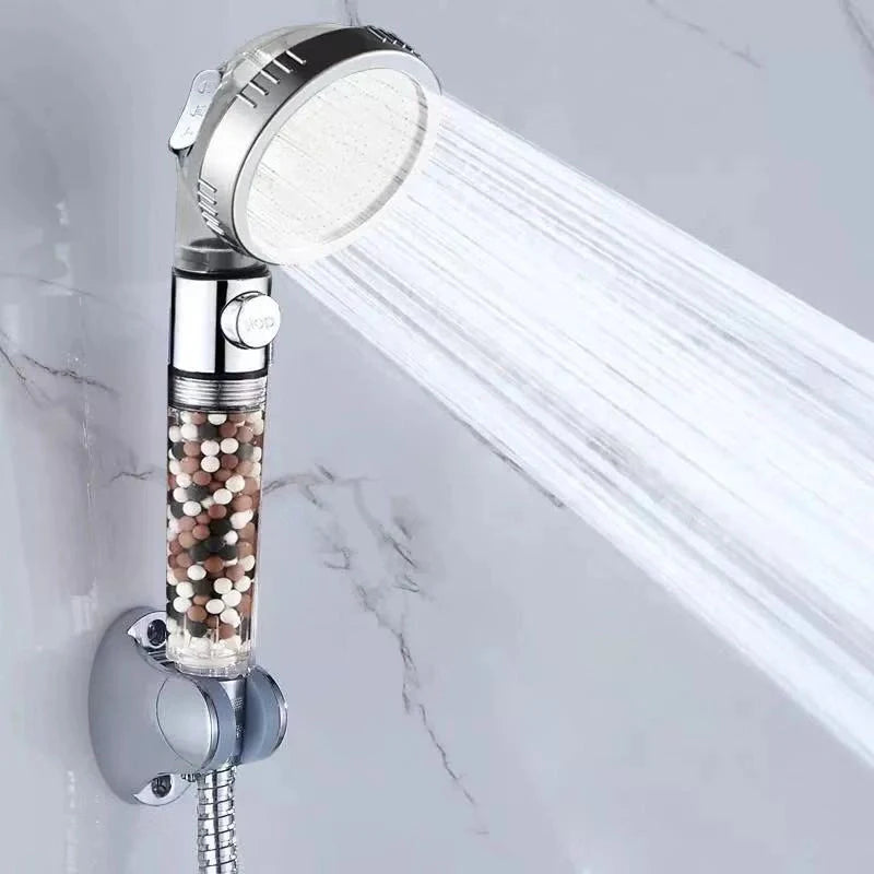 Household Negative Ion Pressurized Shower Head with adjustable modes and water-saving feature