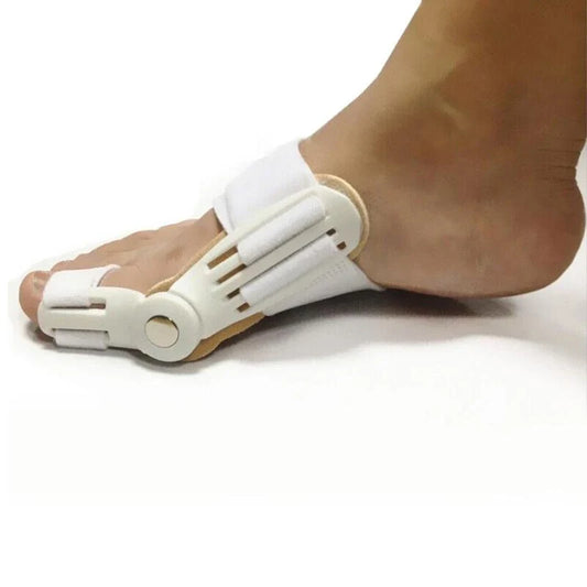 Adjustable bunion corrector with foot valgus separator to realign big toe and relieve bunion pain