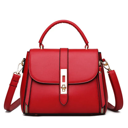 Women's soft black PU leather vertical messenger bag with adjustable strap, showing interior polyester lining.