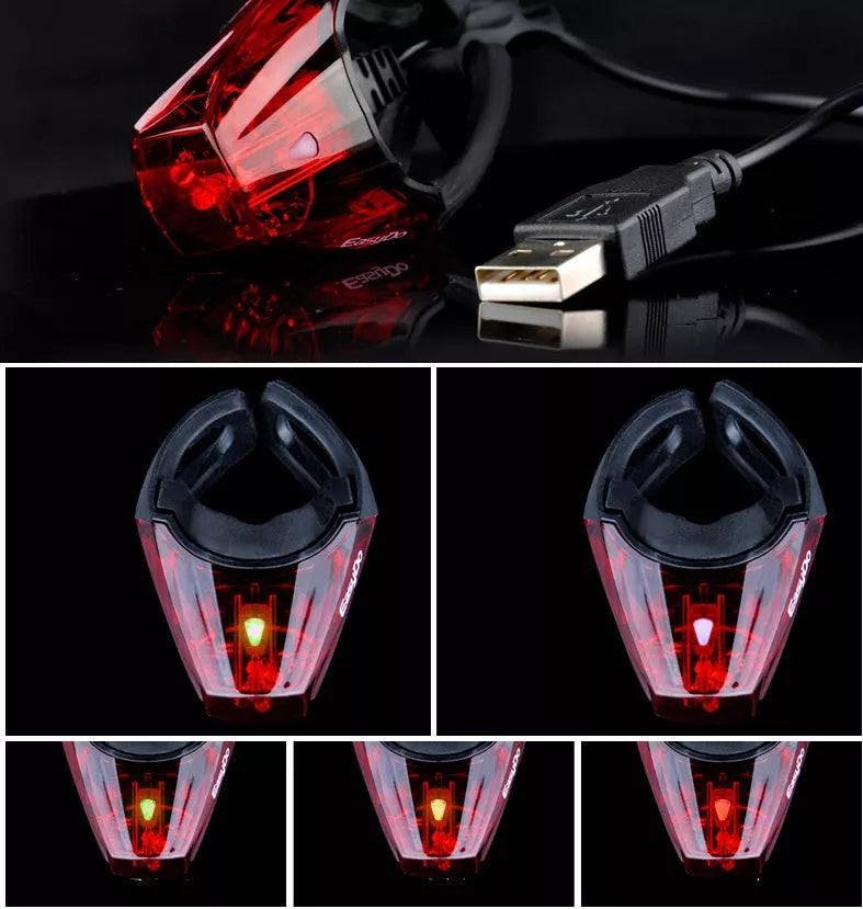 Bicycle tail light with 3 LED beads for night safety, waterproof, compact design
