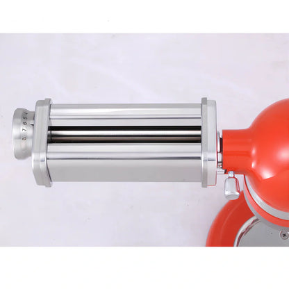 Stainless steel pasta machine with thickness dial for making spaghetti and noodles