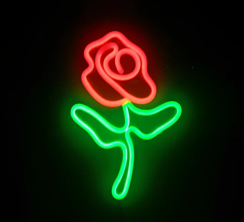 Hanging LED neon wall light in PVC, USB powered, sizes 100-600mm for home decor