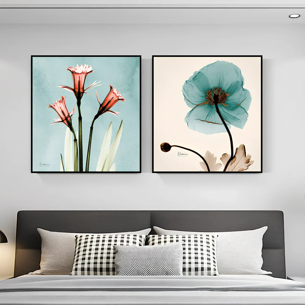 Frameless 30x30cm abstract pattern wall print in Nordic style with spray-painted fabric film, waterproof for bedroom decor