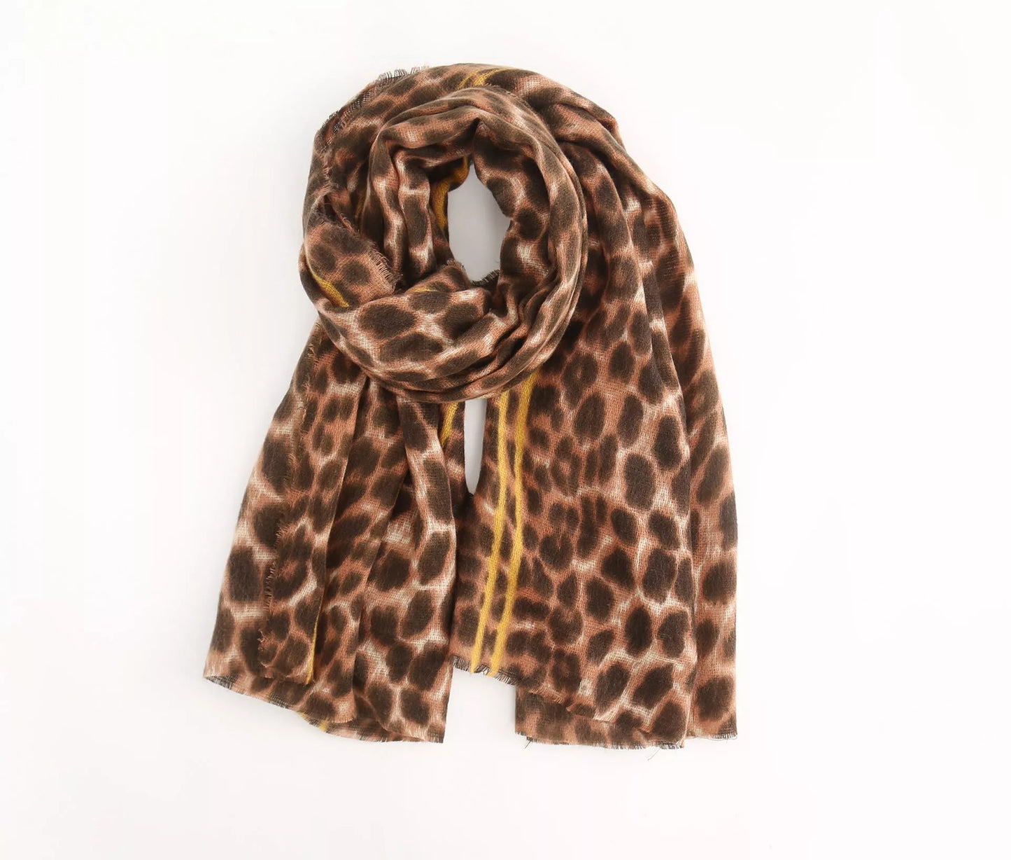 Leopard-print imitation cashmere women's scarf shawl, 200x90cm, available in multiple colors