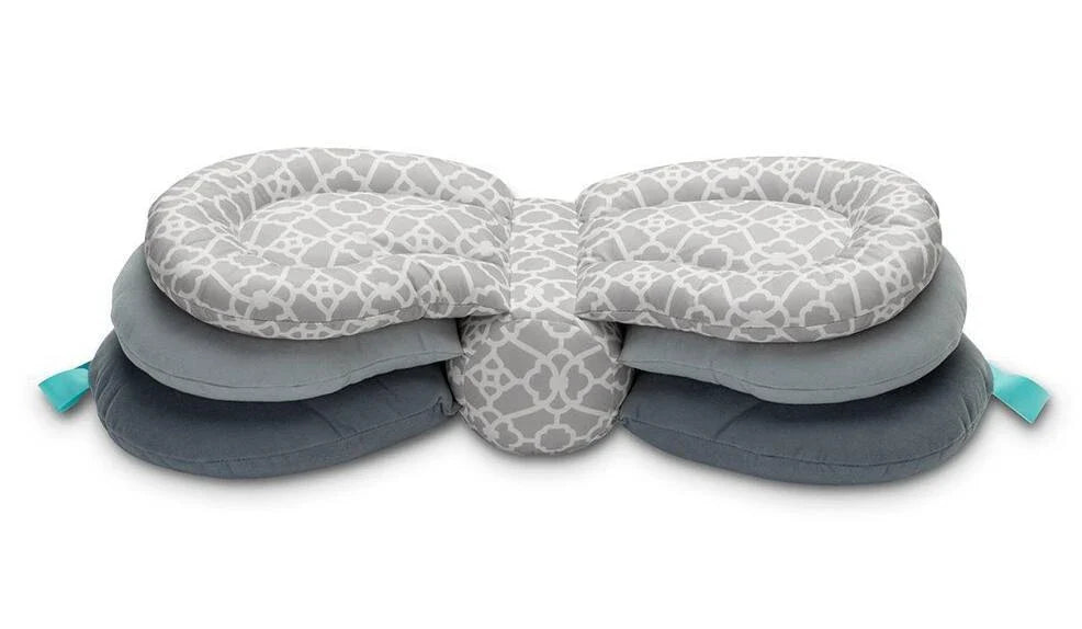 Adjustable breastfeeding pillow with soft, cloud-like filling and rectangular shape for customized comfort and support during feeding and bonding moments with your baby.