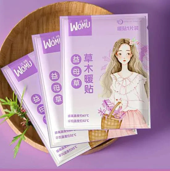Self-heating uterus warming plaster with natural herbal paste options