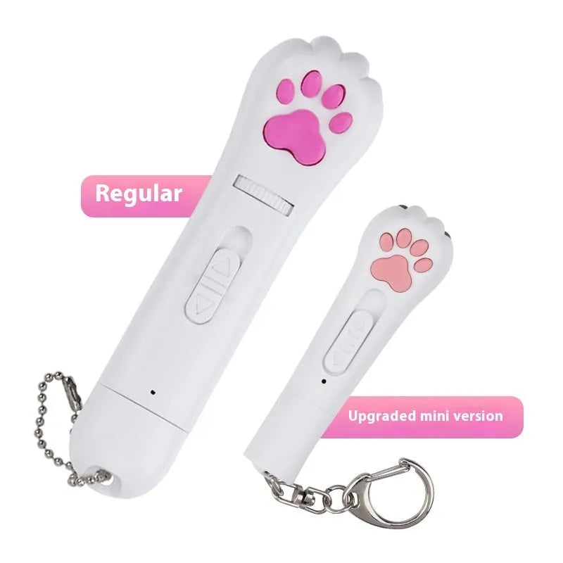 Infrared rechargeable pet laser toy projecting cat footprints pattern in blue colour