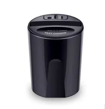 Black X9 car wireless charging cup and base for QI smartphones with Micro USB cable.