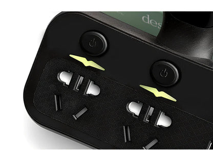 Smart socket with UK plug, LED indicators, USB ports and energy display