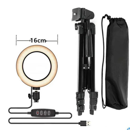 Adjustable live phone stand extended to 110cm with phone in landscape orientation on a desk