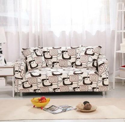 Stretchable polyester-spandex sofa cover with non-slip design in various colors