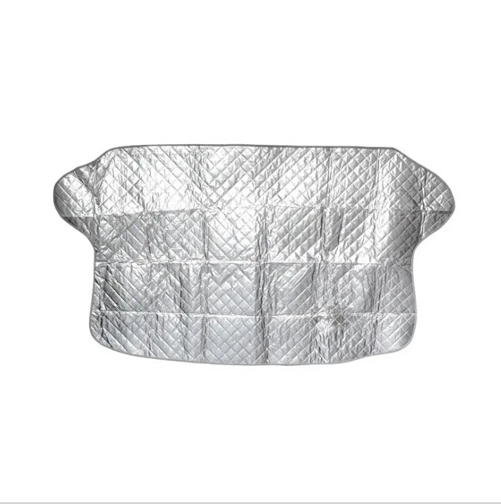 Car snow block aluminized film front windshield cover with external anti-theft design in size 100x147C or 143X93.