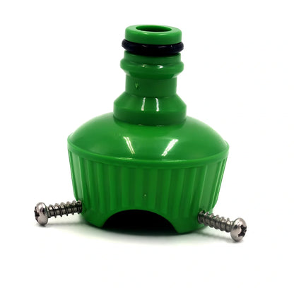 Telescopic garden hose sprinkler with ABS plastic gun head and handle, showing extended length for watering