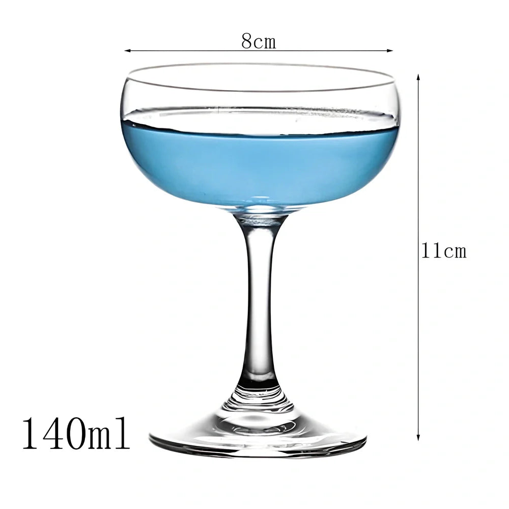 Creative transparent lead-free glass cup with seamless flat base for cocktails, 210ml capacity
