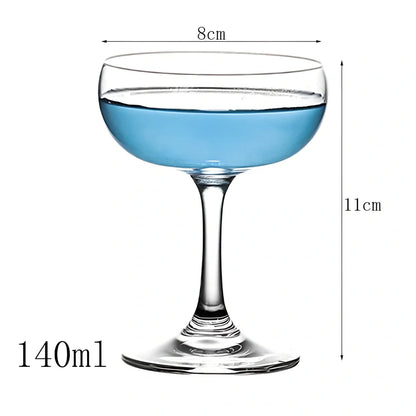 Creative transparent lead-free glass cup with seamless flat base for cocktails, 210ml capacity