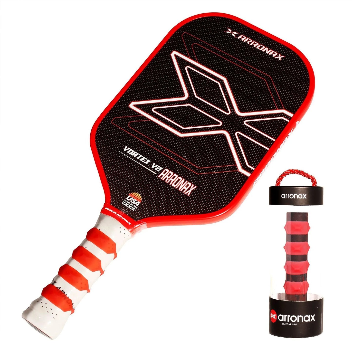 Peak Racket Silicone Hand Rubber Buckle in seven colours including black, white, red, green, blue, pink, purple on tennis racket