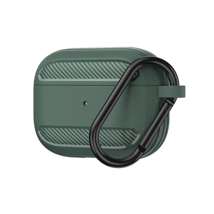 Carbon fibre pattern TPU clamshell case for AirPods in black, red, blue, grey, pink or apple green