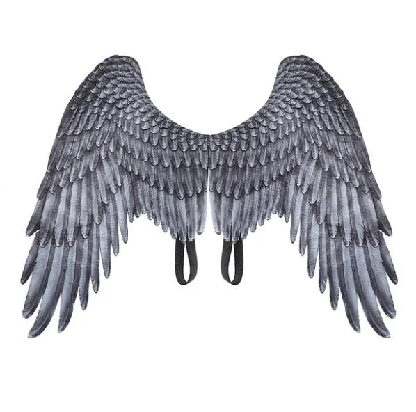 Captivating 3D Angel Wings in white and black, perfect for costume parties, cosplay, and more