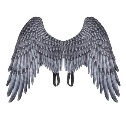 Captivating 3D Angel Wings in white and black, perfect for costume parties, cosplay, and more