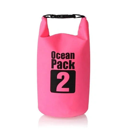 2L waterproof dry bag in various colors for outdoor activities