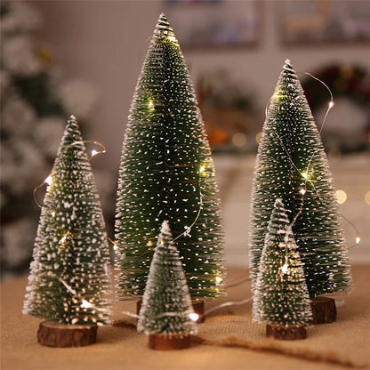 Green and white artificial Christmas pine needle tree decoration in 10 cm to 30 cm sizes