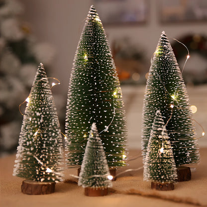 Green and white Christmas pine needle tree decoration in four height options