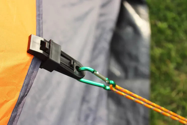 Plastic wind rope fixing clip for outdoor tents, size 8.5*2cm