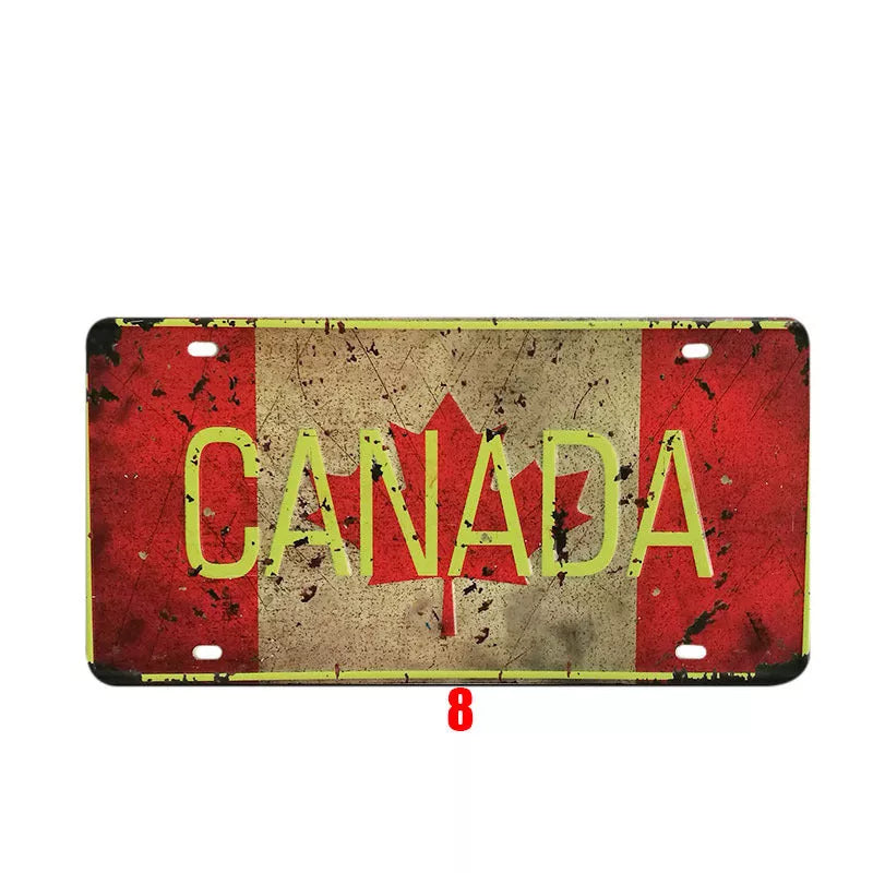 Vintage tin painting national poster with retro style and durable metal construction