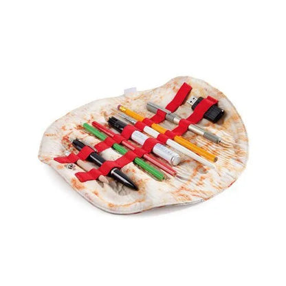 Fabric burrito pencil case, 22 x 22 cm novelty pencil holder in Clay Oven Rolls style