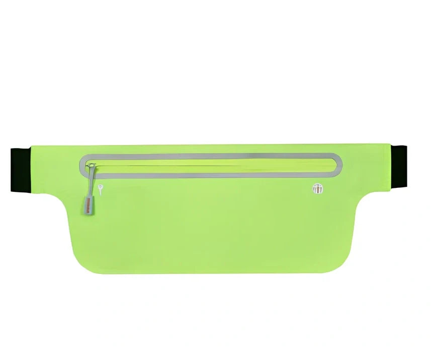 Strapless running bag in camouflage colours with invisible phone pockets and waterproof construction