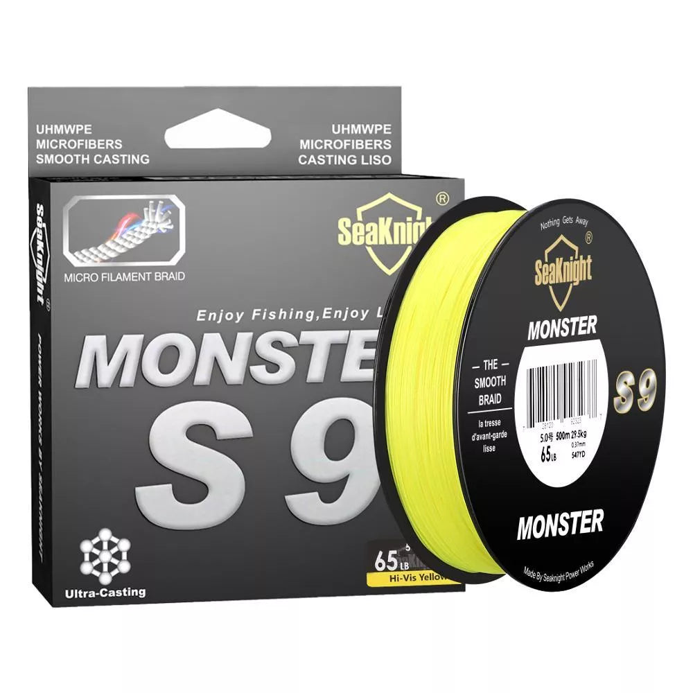 Durable lua braided fishing line with high wear resistance in various colors