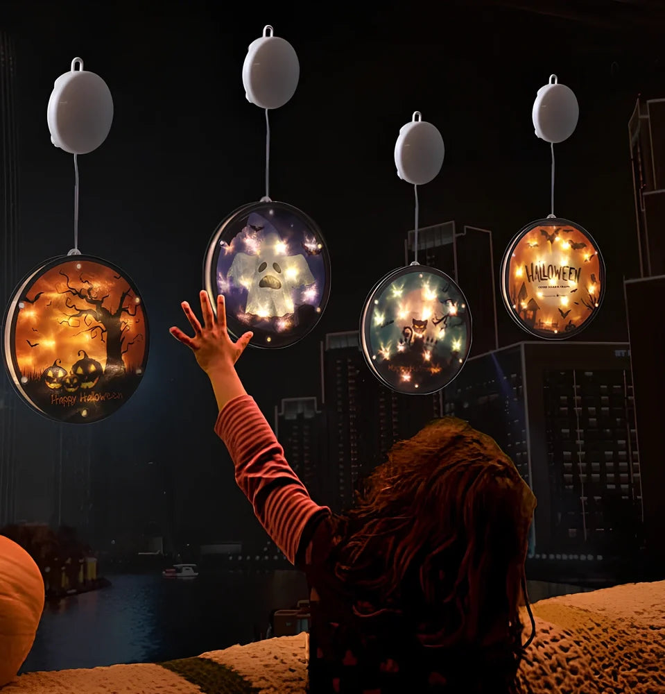 Halloween LED modelling lantern with 160mm PVC shell and atmospheric glow