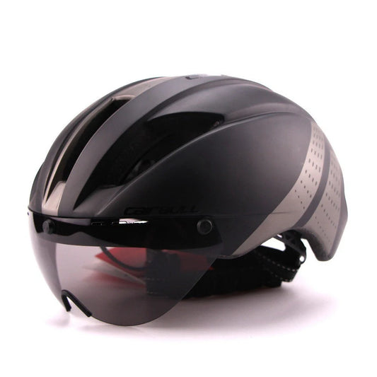 Bicycle Aero Helmet with magnetic computer lens and ventilation holes for cycling